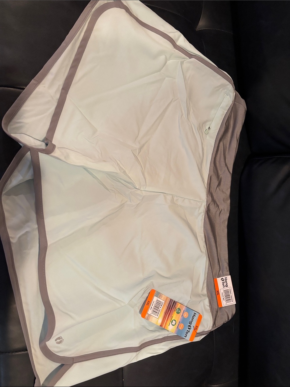 Hanes Pale Blue Athletic Shorts with Gray Trim